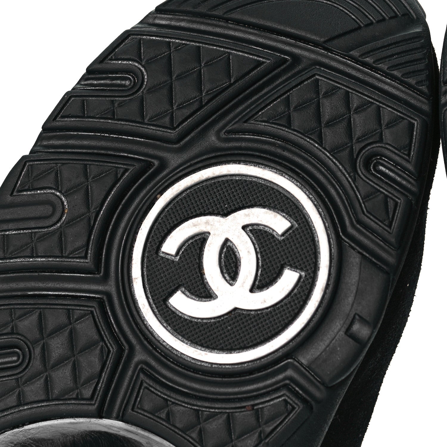 Chanel Toile Suede Calfskin CC Sneakers 40 Black 7 of 9