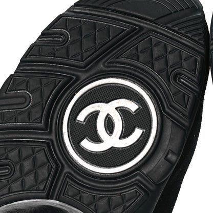 Chanel Toile Suede Calfskin CC Sneakers 40 Black 7 of 9