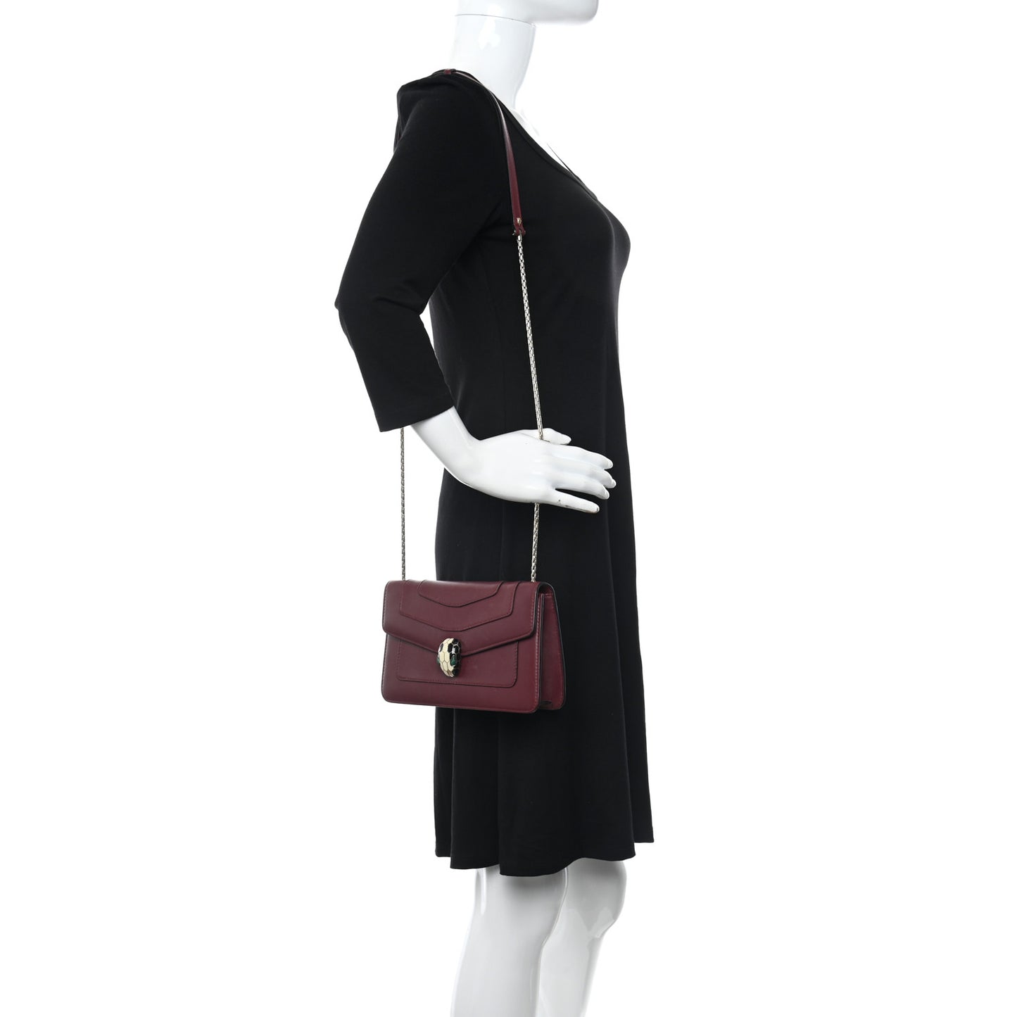 Calfskin Serpenti Forever Shoulder Bag Bordeaux