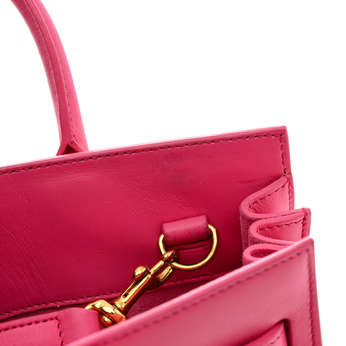 Saint Laurent Grained Calfskin Nano Sac De Jour Lipstick Fuchsia 12 of 12