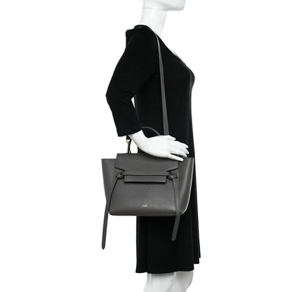 Celine Grained Calfskin Mini Belt Bag Grey 2 of 13