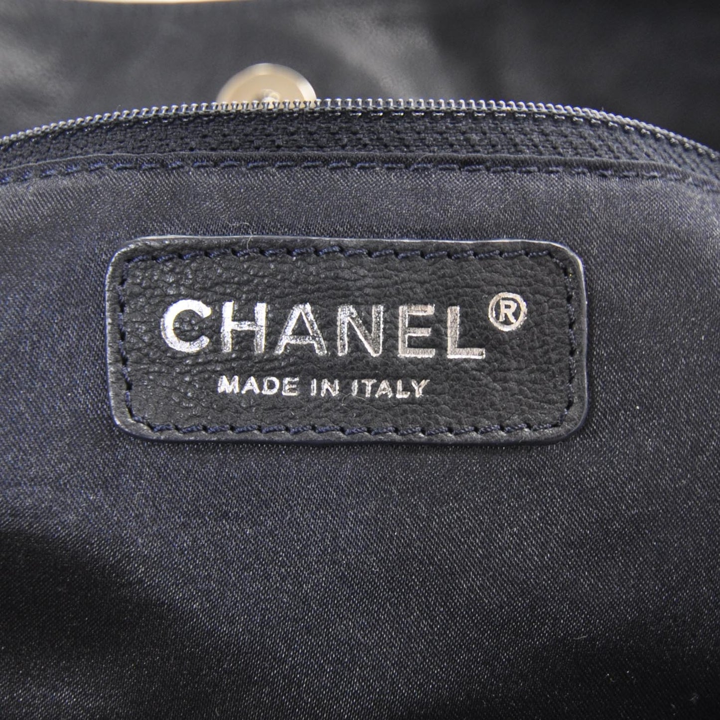 Leather Coco Cabas Navy Blue