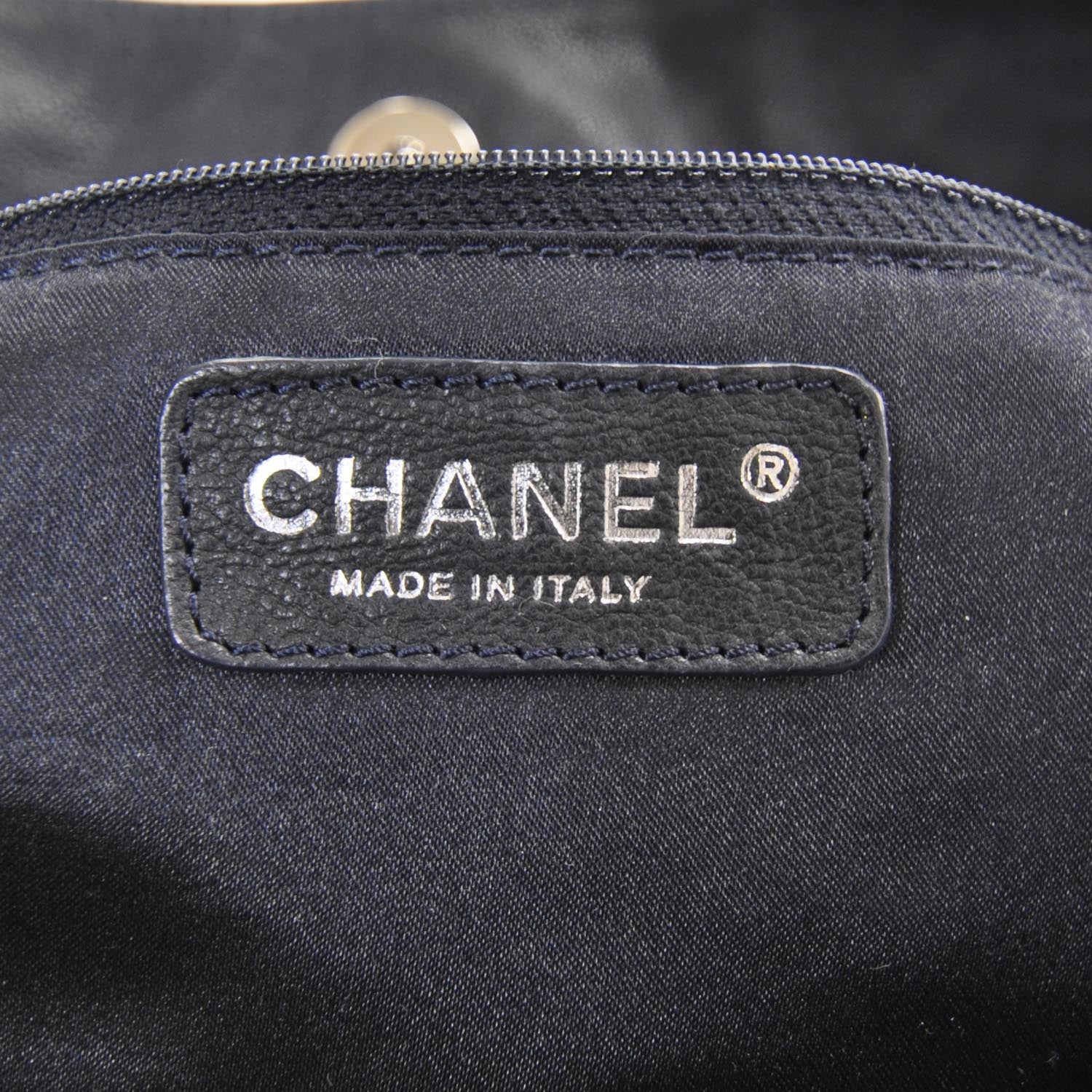 Chanel Leather Coco Cabas Navy Blue 8 of 11