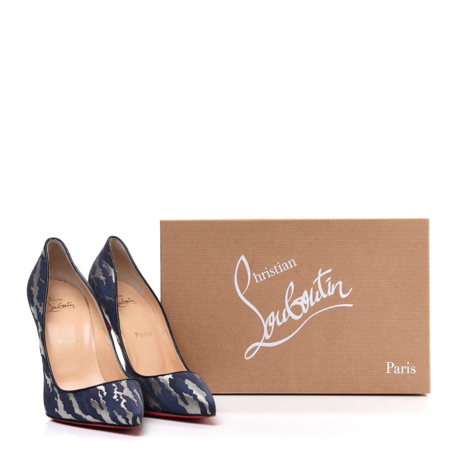 Christian Louboutin Jacquard Camouloubi Pigalle Follies 100 Pumps 39 Bavarios 11 of 11