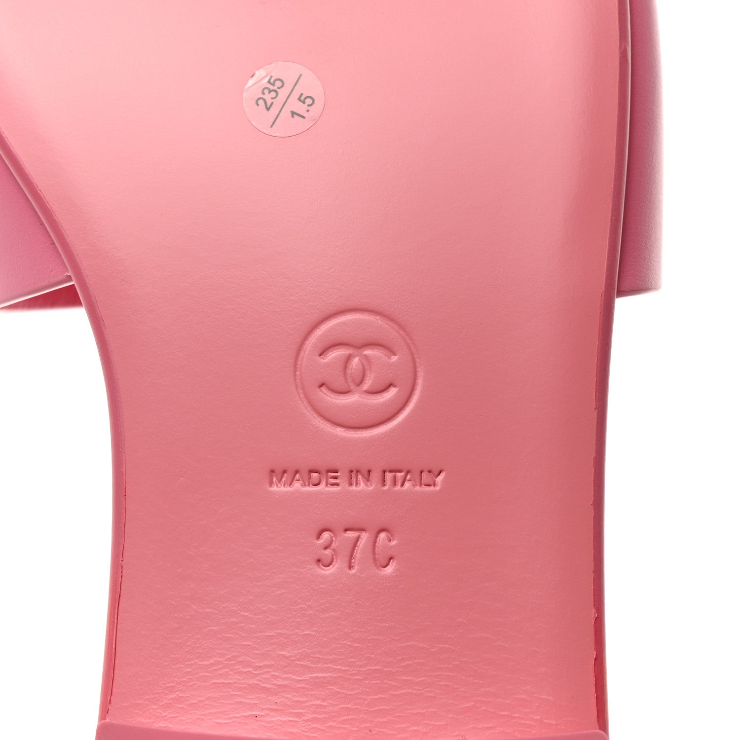 Chanel Calfskin Patent Calfskin Logo Mules 37 Pink Black 6 of 8