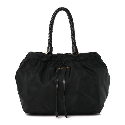 Prada Tessuto Nylon Bow Shoulder Bag Black 1 of 11