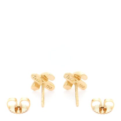 Tiffany 18K Yellow Gold 7.5mm Cross Stitch Earrings 4 of 6