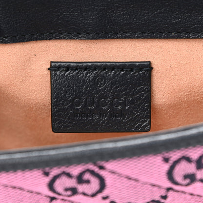 Gucci Monogram Multicolor Matelasse Diagonal Super Mini GG Marmont Shoulder Bag Pink Blue 5 of 10