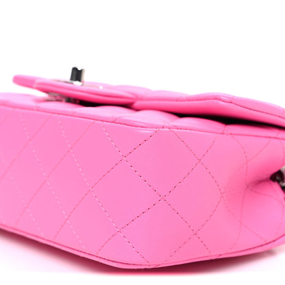 Chanel Lambskin Quilted Mini Rectangular Flap Pink 10 of 10