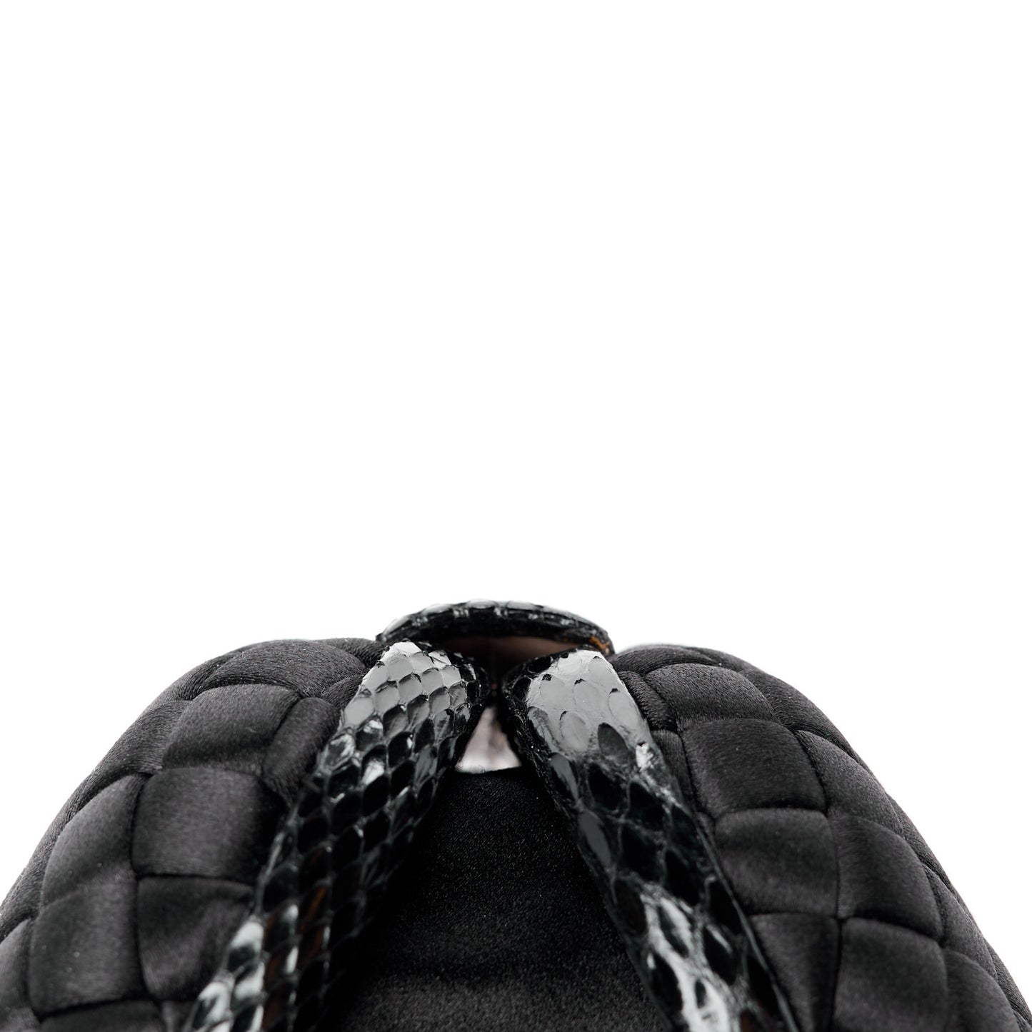 Satin Intreccio Impero Ayers Knot Clutch Black