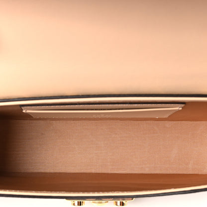 Gucci GG Supreme Monogram Calfskin Horsebit Print Mini Padlock Top Handle Shoulder Bag Beige Ebony Light Pink 5 of 10