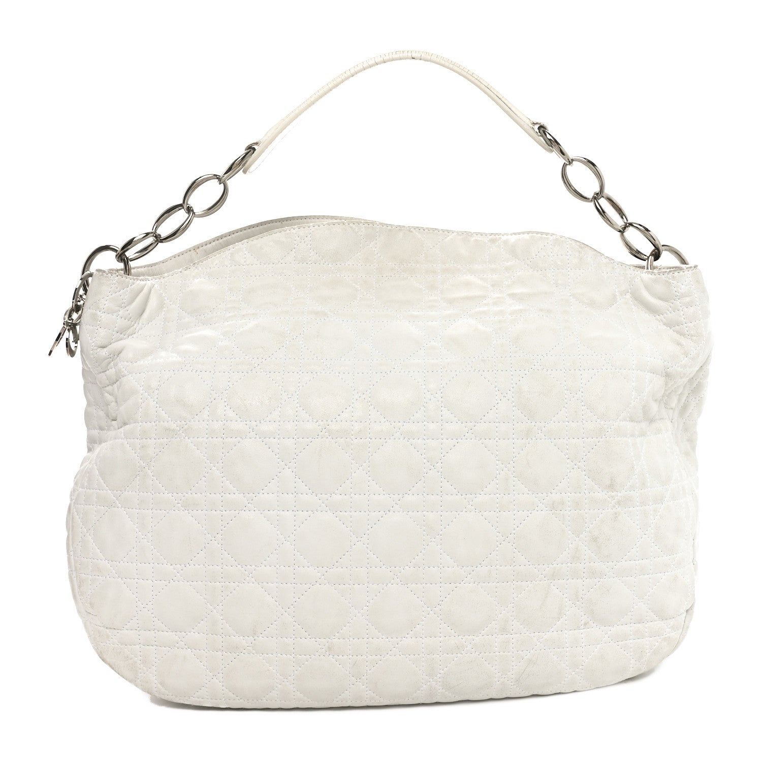 Christian Dior Lambskin Cannage Large Dior Soft Hobo White 1 of 12