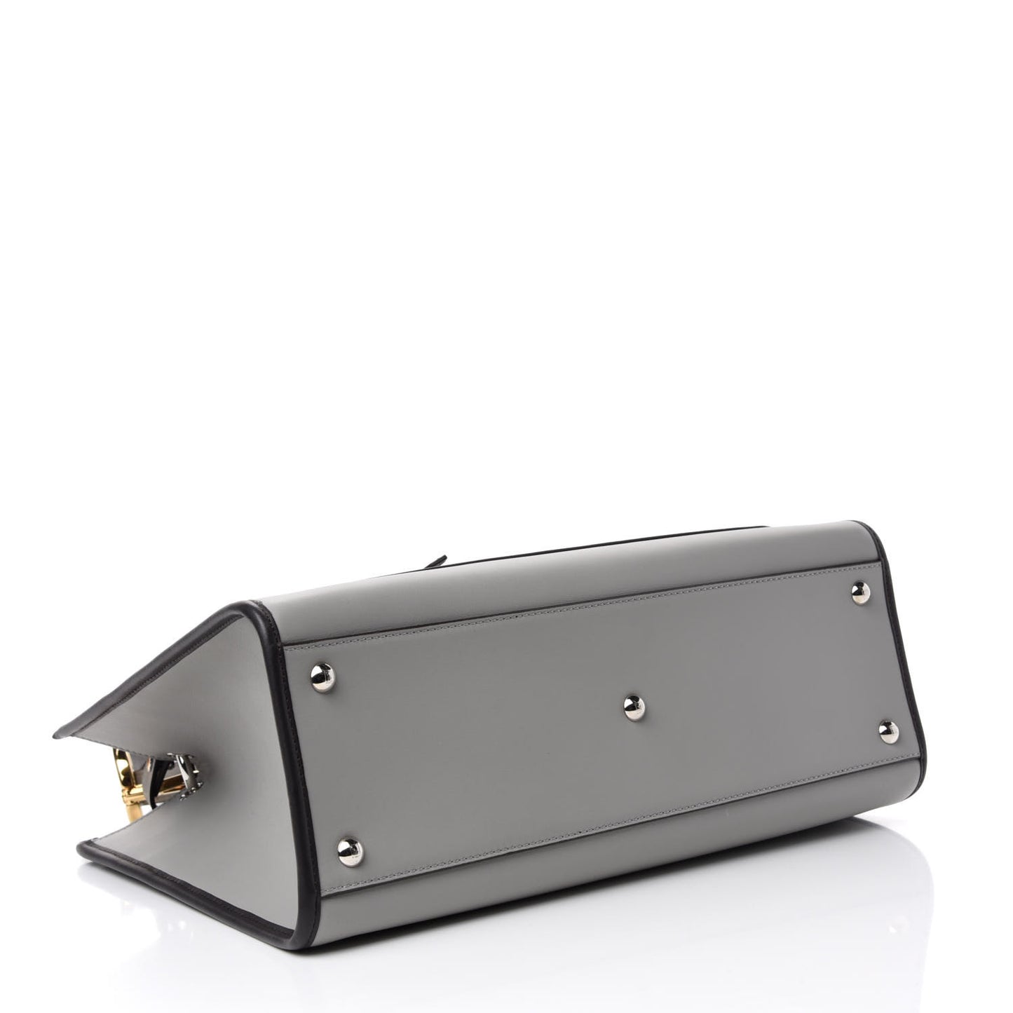 Vitello Century Opaco F is Fendi Bi-Color Regular Runaway Satchel Ghiaccio Ebano
