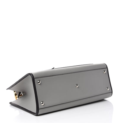 Fendi Vitello Century Opaco F is Fendi Bi-Color Regular Runaway Satchel Ghiaccio Ebano 5 of 11