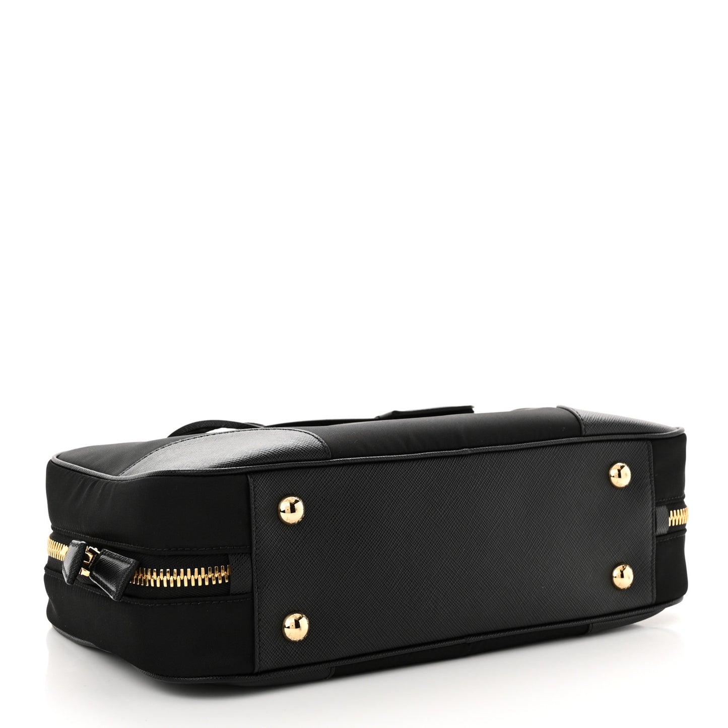 Re-Nylon Saffiano Medium Re-Edition 1978 Two Handle Bag Black
