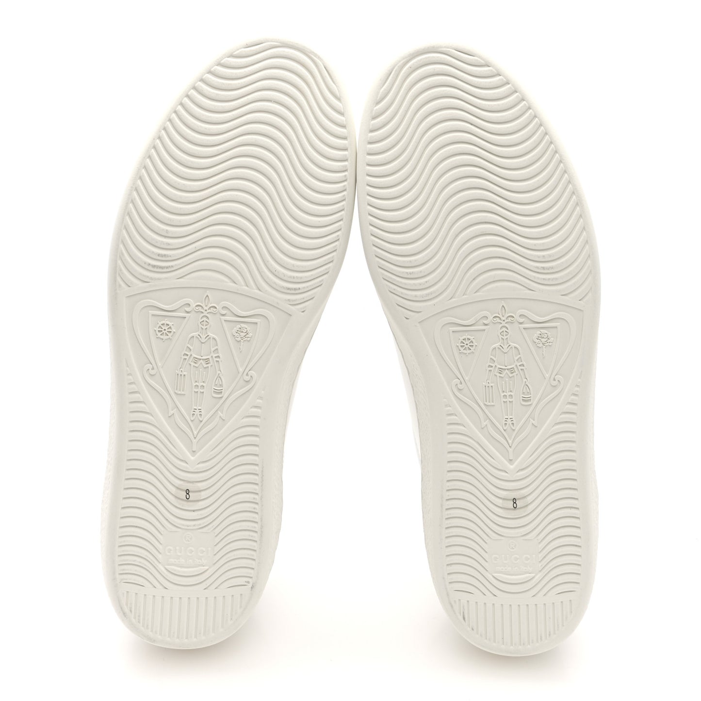 Calfskin Interlocking G Perforated Mens Ace Sneakers 8 White Grey Sky