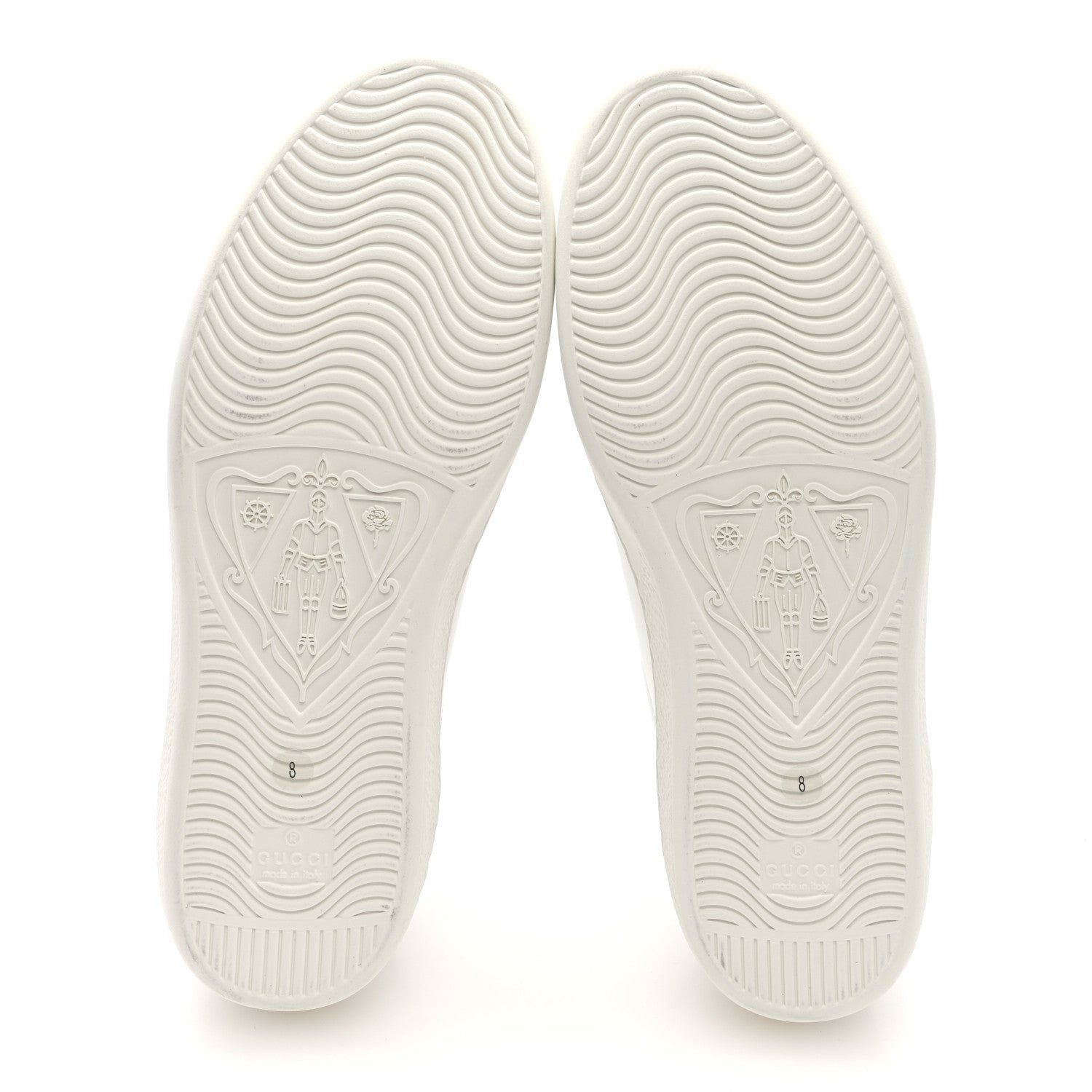 Gucci Calfskin Interlocking G Perforated Mens Ace Sneakers 8 White Grey Sky 5 of 9