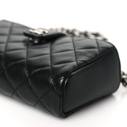 Chanel Lambskin Quilted Crystal Valentine Charms Mini Phone Holder Crossbody Bag Black 10 of 10