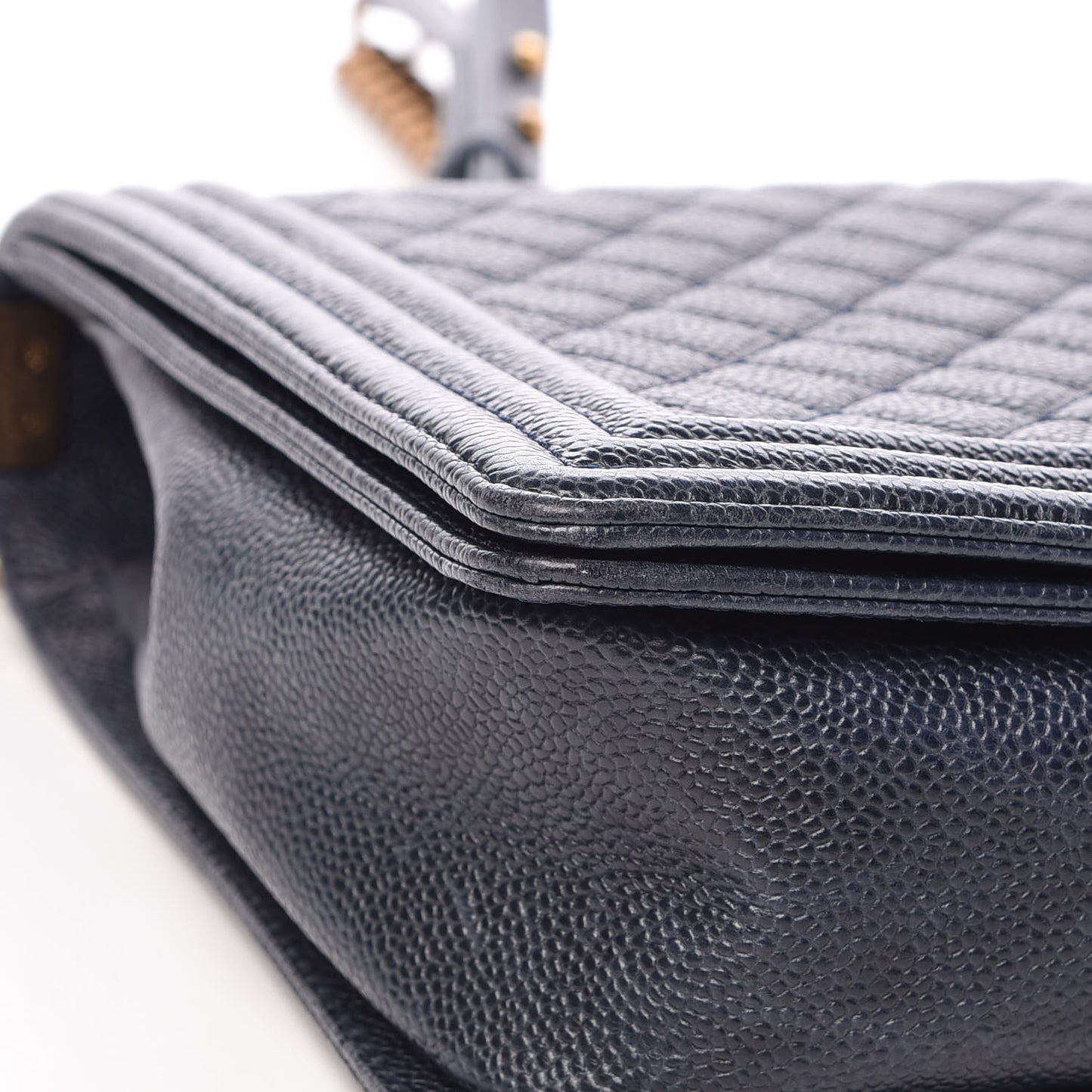 Caviar Quilted Large Boy Flap Blue