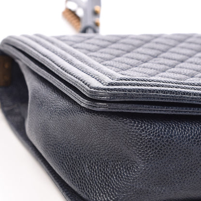Chanel Caviar Quilted Large Boy Flap Blue 9 of 14