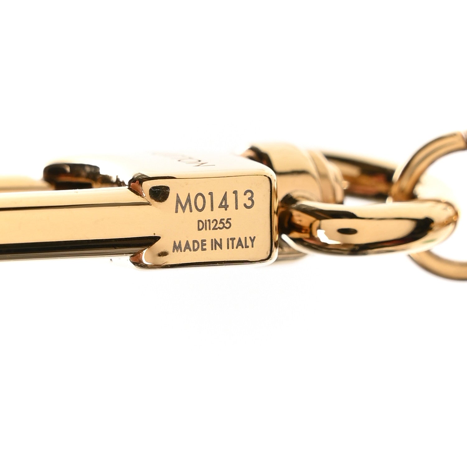 Louis Vuitton Brass Enamel Fleur De Monogram Bag Charm Chain Gold 3 of 3