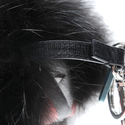 Fendi Vitello Elite Fox Goat Fur Igor Monster Bag Bug Cube Charm Rosso Black White 3 of 5