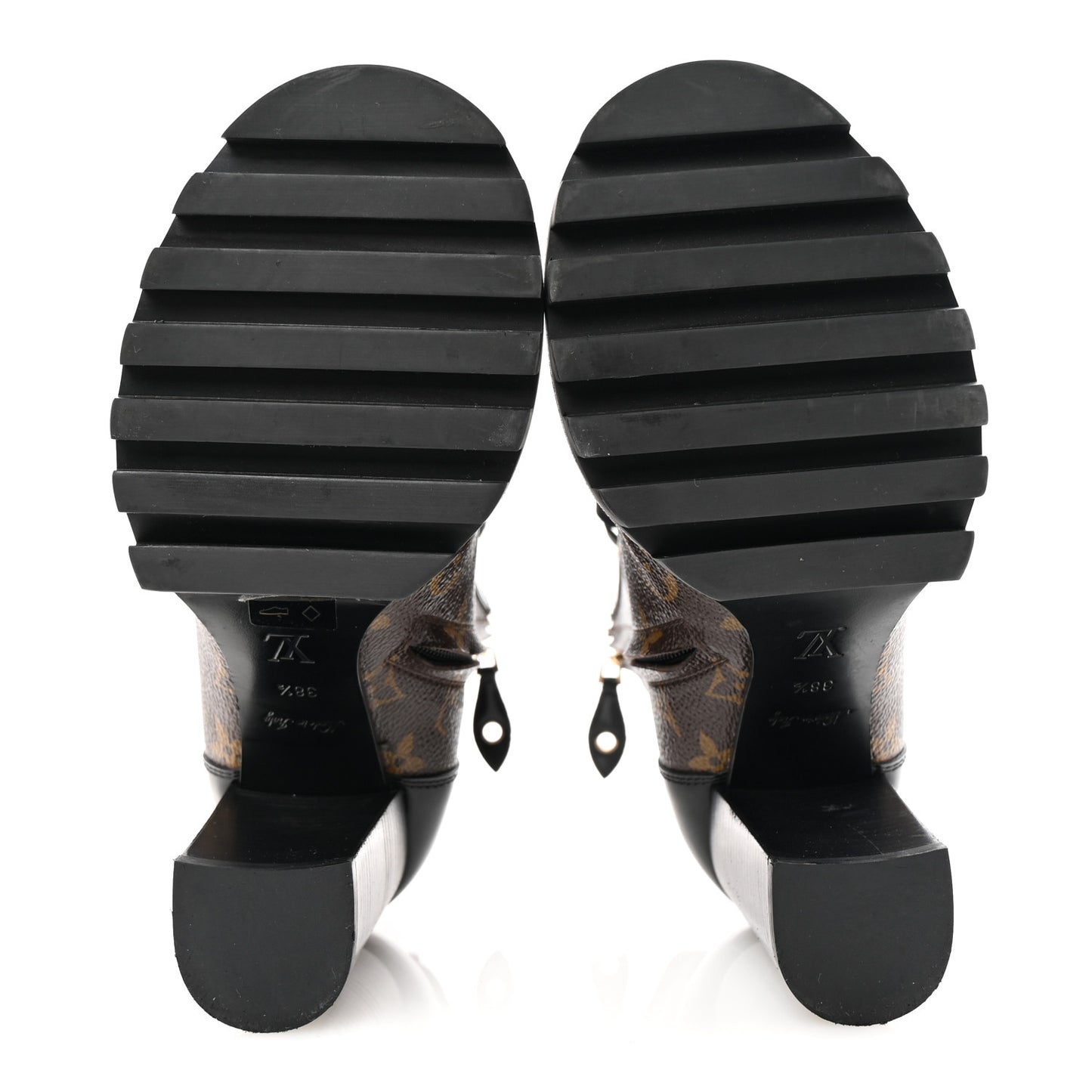 Patent Calfskin Monogram Star Trail Ankle Boots 38.5 Black