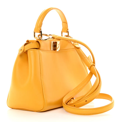 Fendi Nappa Stacked Bar Mini Peekaboo Iconic Satchel Mimosa 3 of 12