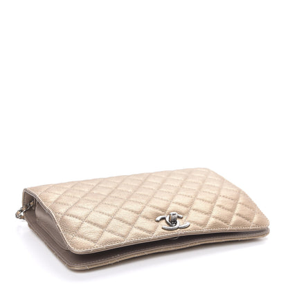 Chanel Metallic Calfskin Quilted Flap Clutch Light Bronze 4 of 13