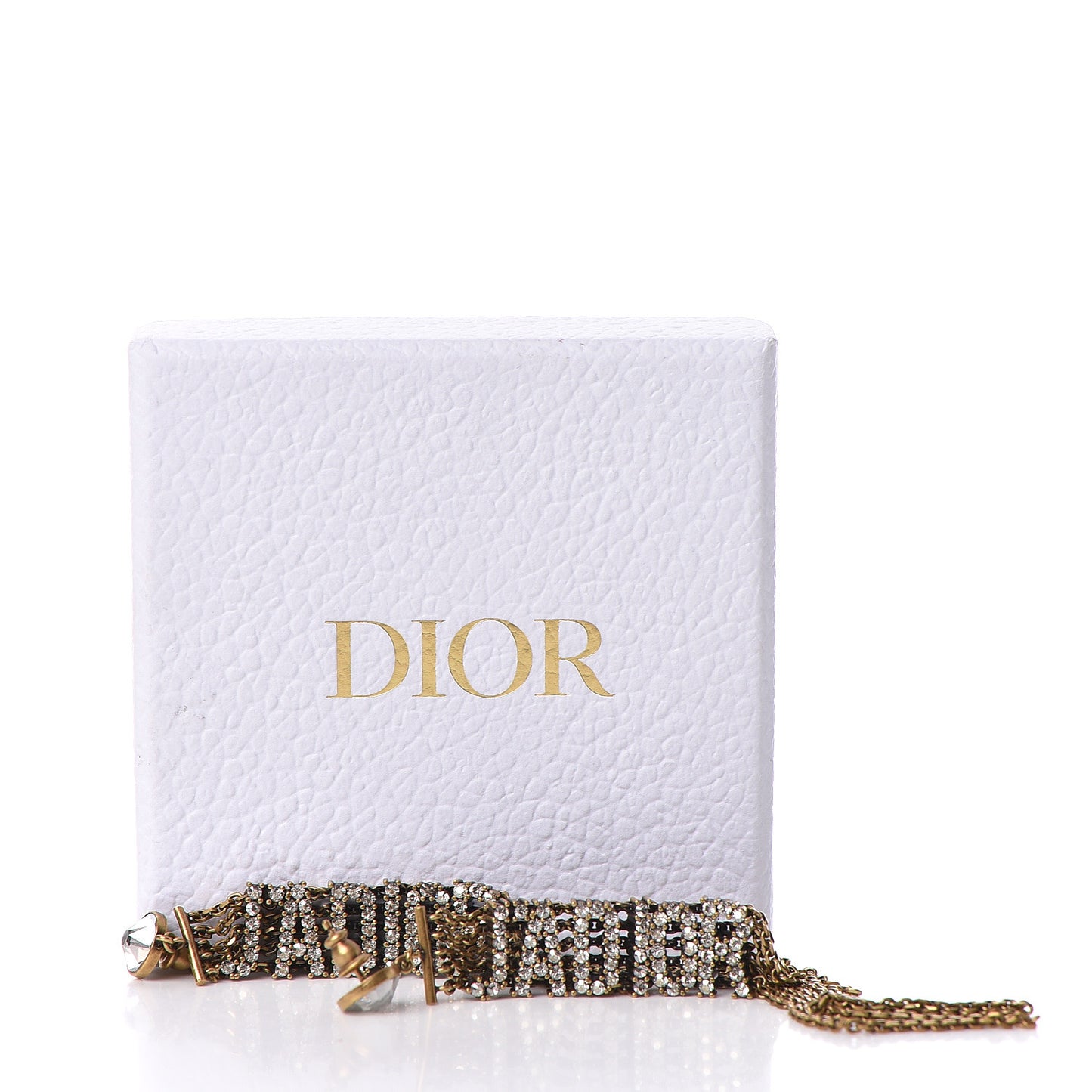 Crystal J'Adior Dangle Chain Earrings Gold