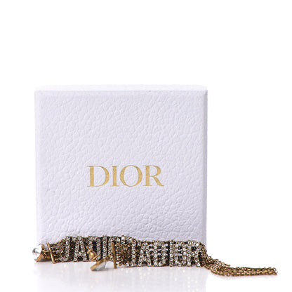 Christian Dior Crystal J'Adior Dangle Chain Earrings Gold 5 of 5