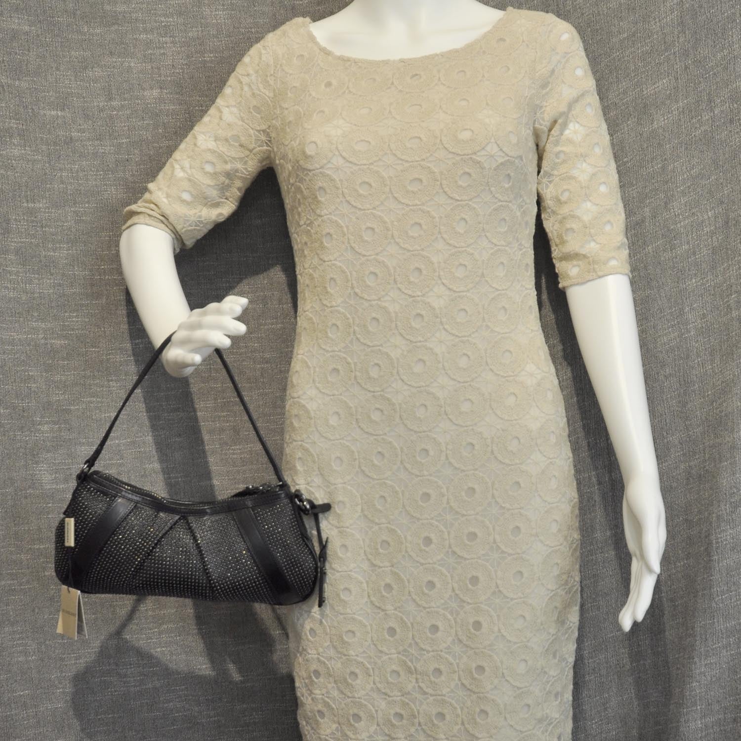 Burberry Prorsum Leather Studded Lizzie Shoulder Bag Black 2 of 9