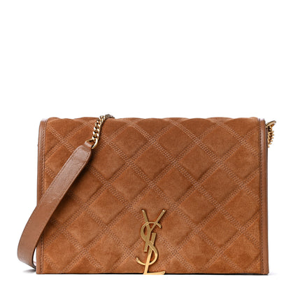 Saint Laurent Suede Quilted Mini Becky Chain Bag Cinnamon 1 of 4