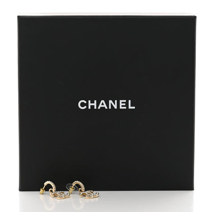 Chanel Pearl CC Hoop Drop Earring Gold 5 of 5