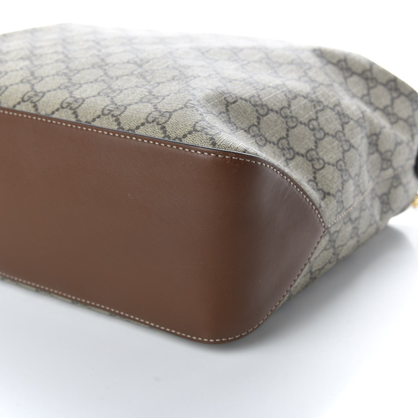 GG Supreme Monogram Large Linea A Hobo Light Brown
