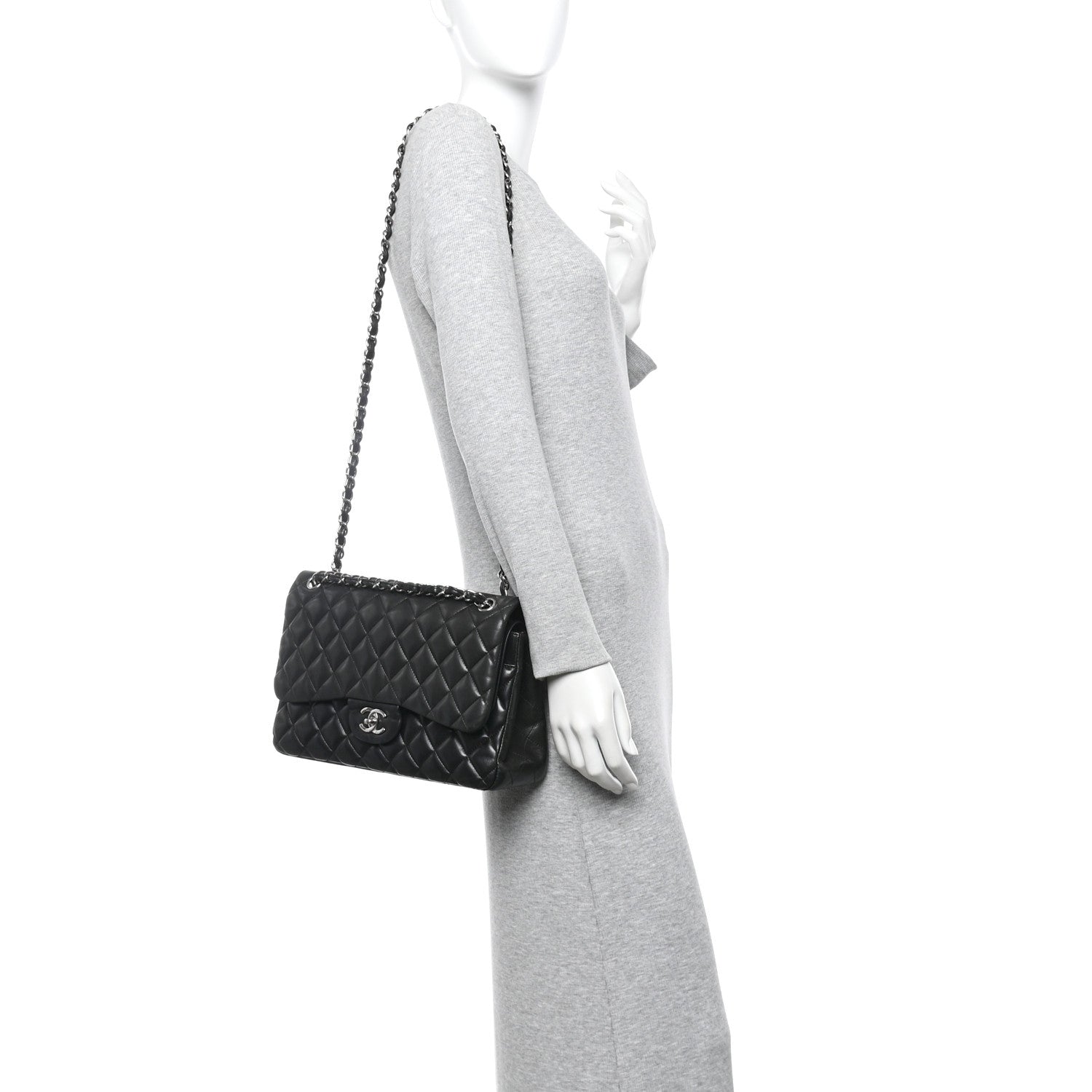 Chanel Lambskin Quilted Jumbo Double Flap Black 1806134 – FASHIONPHILE