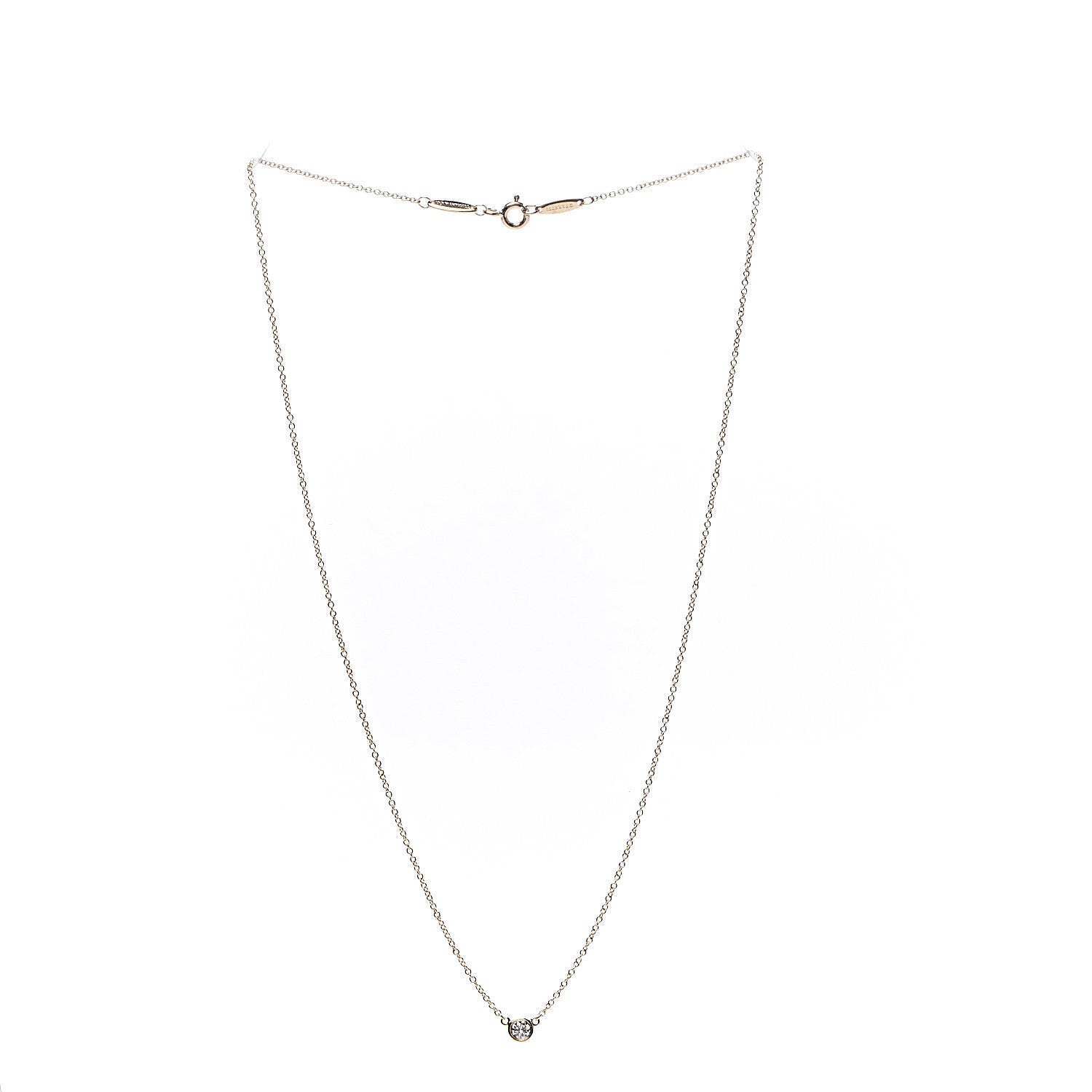 Tiffany 18K Yellow Gold Diamond .12ct Elsa Peretti Diamonds by the Yard Pendant Necklace 2 of 6
