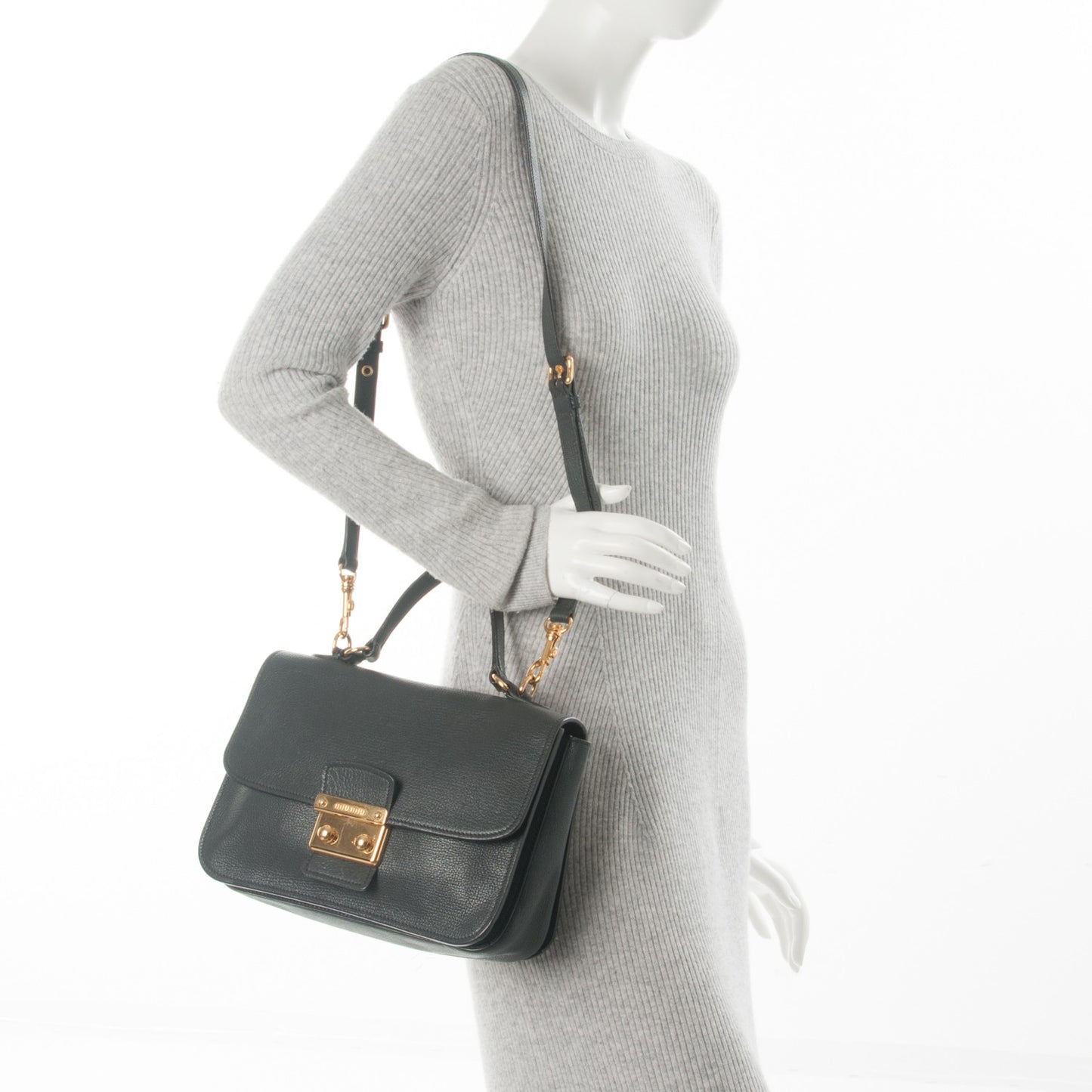 Goatskin Madras Shoulder Bag Ardesia