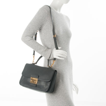 Miu Miu Goatskin Madras Shoulder Bag Ardesia 2 of 8