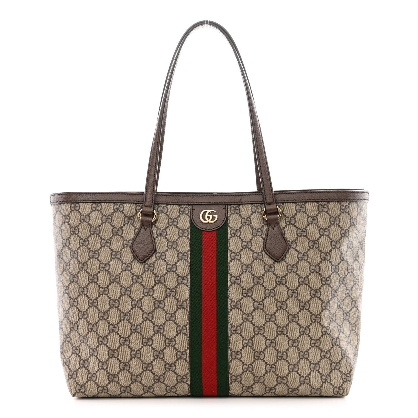 GG Supreme Monogram Medium Ophidia Shopping Tote Brown