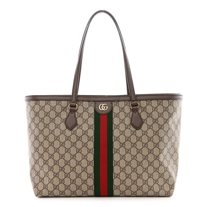 Gucci GG Supreme Monogram Medium Ophidia Shopping Tote Brown 1 of 10