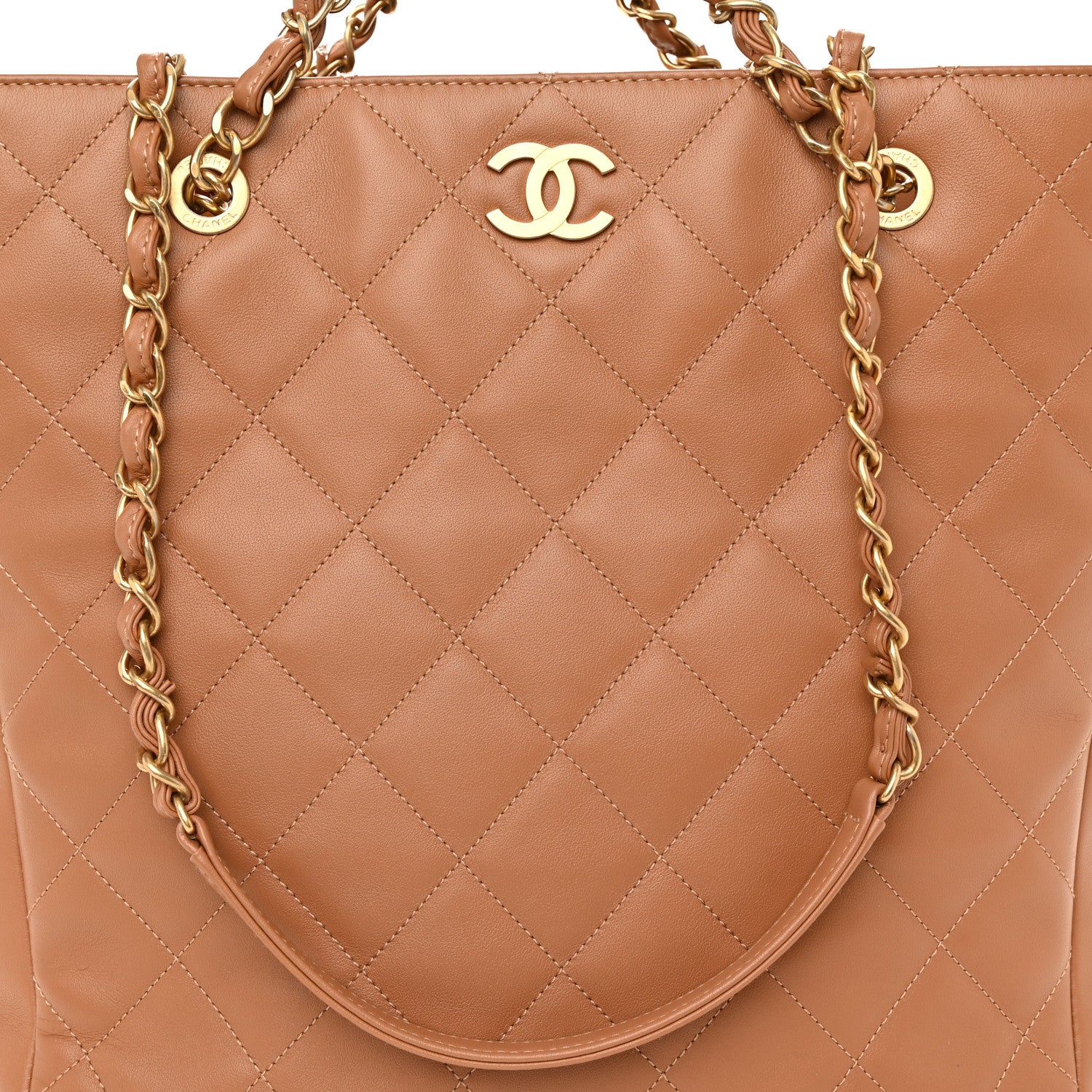 Chanel Calfskin Stitched Large Shopping Bag Brown 8 of 10