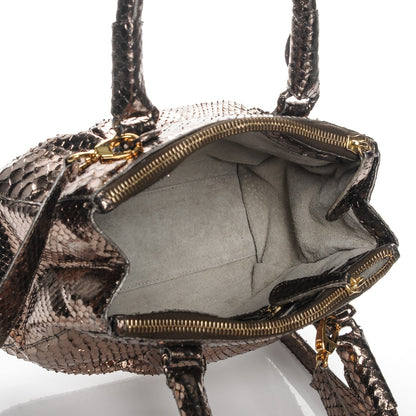 Nancy Gonzalez Metallic Python Double Zip Satchel 5 of 7