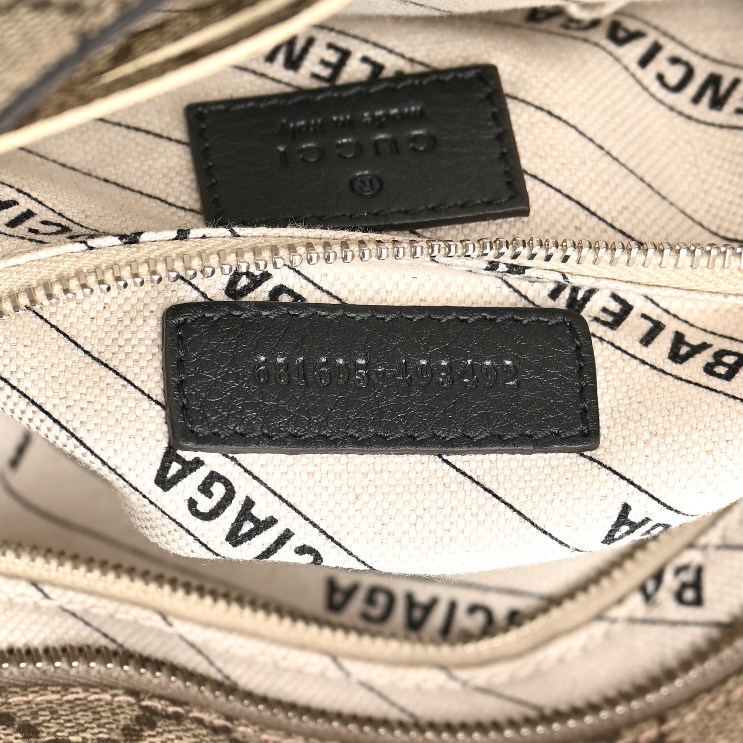 Balenciaga X GUCCI GG Supreme Monogram Neo Classic Silver Hardware City Beige Ebony 7 of 13