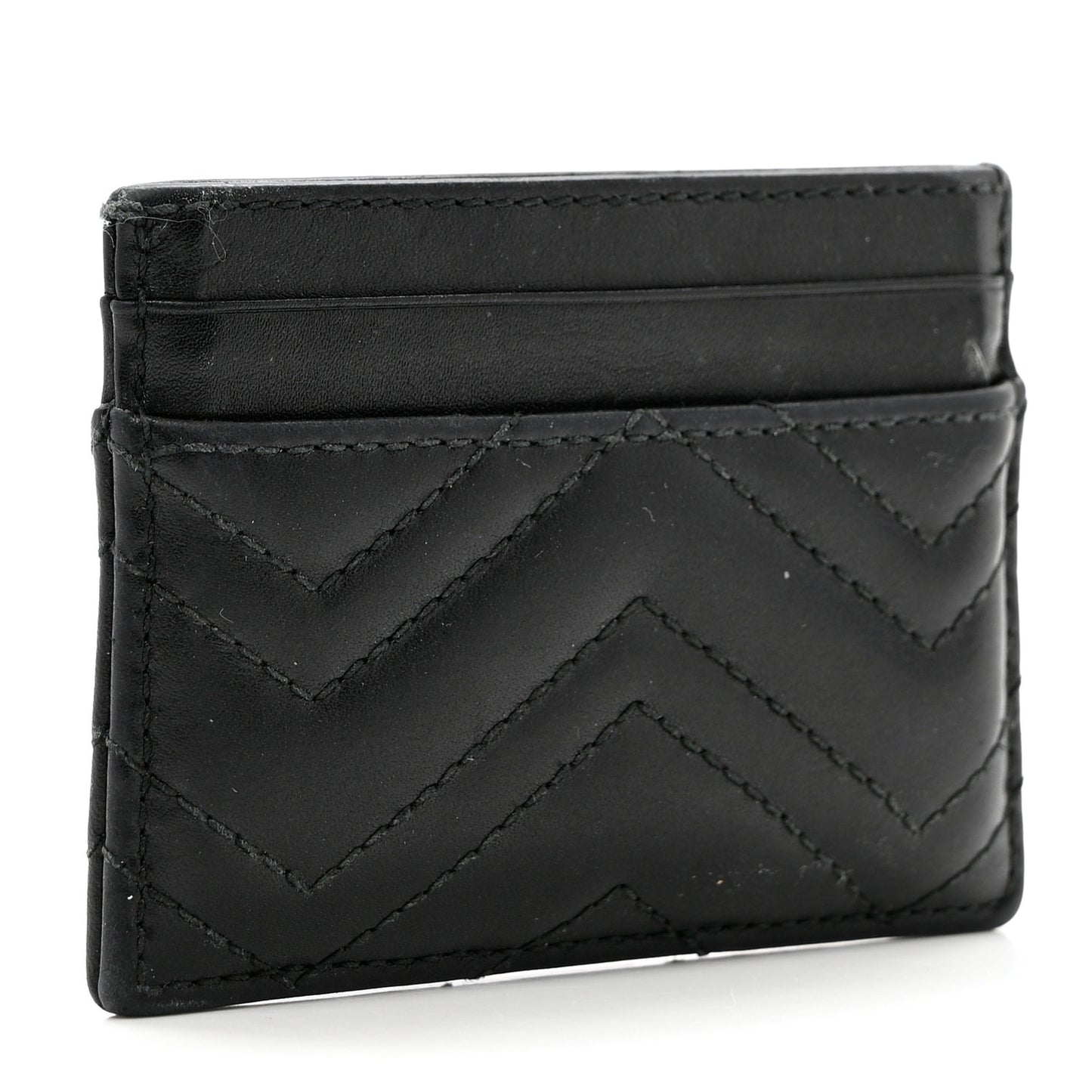 Calfskin Matelasse GG Marmont Card Holder Black