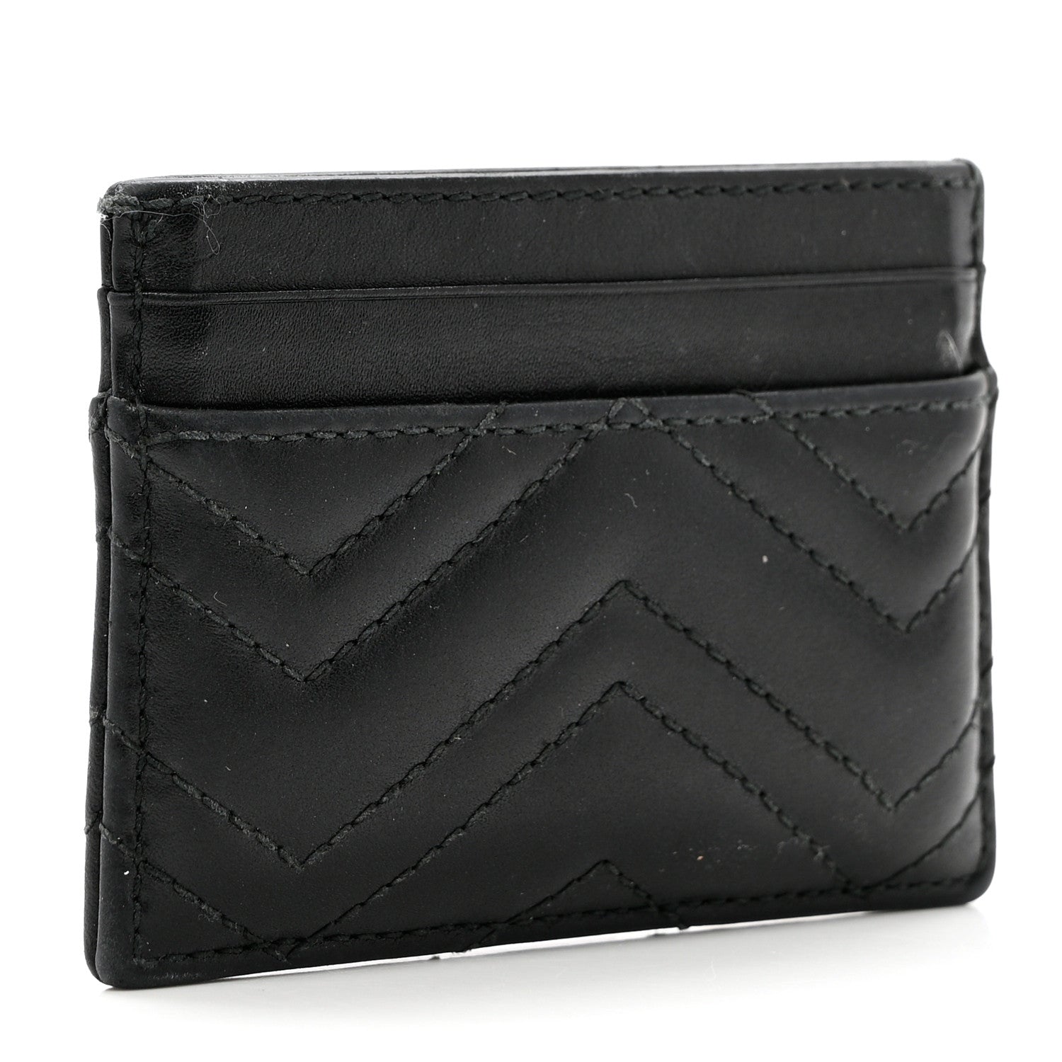 Gucci Calfskin Matelasse GG Marmont Card Holder Black 3 of 8