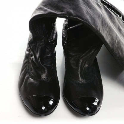 Chanel Leather Over The Knee Boots 38 Black 5 of 7