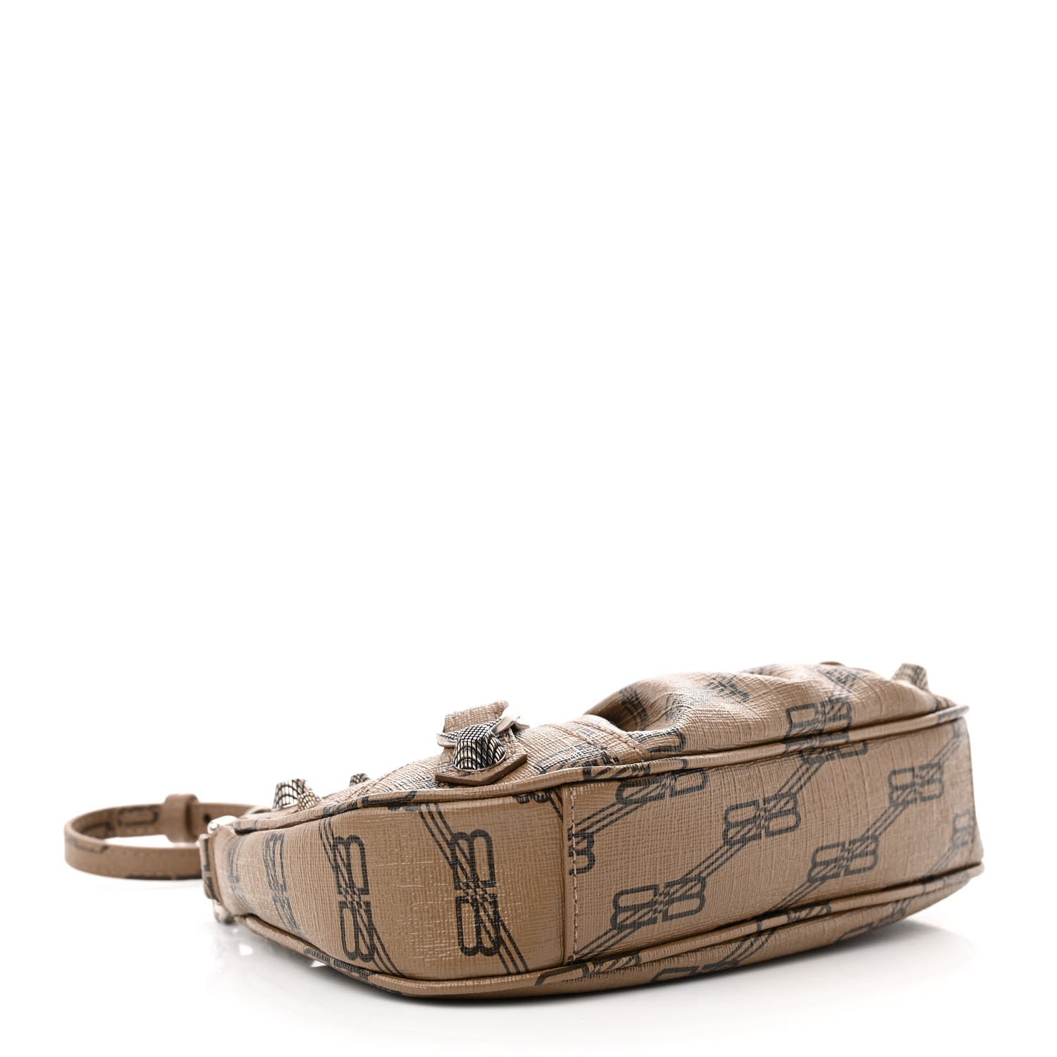 Balenciaga Coated Canvas BB Monogram Le Cagole Mini Purse With Chain Beige Brown 4 of 10