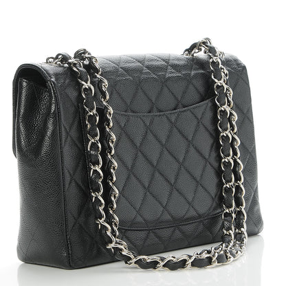 Chanel Caviar Quilted Jumbo Single Flap Black 4 of 11