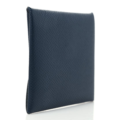 Hermes Epsom Verso Bastia Coin Purse Bleu Indigo Vert Amande 2 of 8